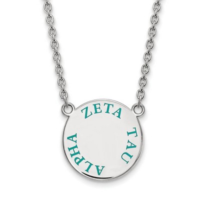 Black Bow Jewelry Sterling Silver Zeta Tau Alpha Greek Life Necklace 18 Inch