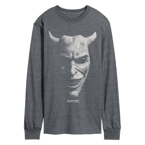 Men's The Black Phone Mask Long Sleeve Graphic T-Shirt - Heather Charcoal - 2 X-Large - 1 of 3
