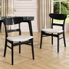 Okak Mid-Century Modern Dining Chairs Set of 2, Round Upholstered with Curved Back & Metal Legs, Boucle Kitchen Dining Room Side Chairs - 2 of 4