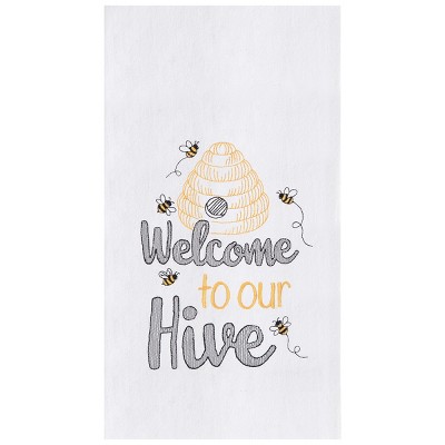 C&F Home Welcome To the Hive Flour Sack Embroidered Cotton Kitchen Towel