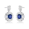 Guili Flower Inspired Dangle Earrings with Blue or White Cubic Zirconia, Crafted in Brass with a Secure Butterfly Clasp for a Stylish, Elegant Look - 2 of 3