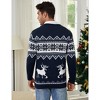 Mens Ugly Christmas Sweaters Shawl Collar Knitted Long Sleeve Pullover Jumpers - 4 of 4