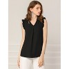INSPIRE CHIC Women's Ruffled Sleeveless Work Business Vintage Blouses - 2 of 4