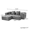 WJShome 104" L Shaped Sectional Couch,Modern Modular Sofa with Ottoman,Linen Deep Loveseat with Pillows Couches for Home and Apartment - 3 of 4