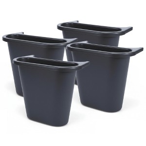 Rubbermaid Resin Deskside Wastebasket, Small Plastic Trash Can, Black, 4 Pack - 1 of 3