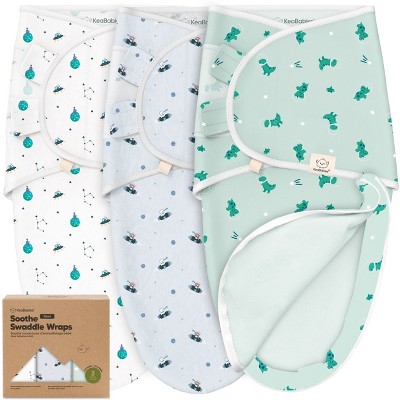 3pk Soothe Zippy Baby Swaddles 0-6 Months, Newborn Sleep Sacks, Zipper Swaddle, Wearable Swaddle Blanket