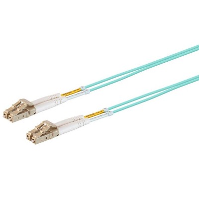 Monoprice OM3 Fiber Optic Cable - 7 Meter - Aqua | LC/UPC-LC/UPC, Multi Mode, Duplex, 50/125 Type, 2.0mm, PVC
