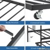 Twin Daybed w/ Trundle, Metal Twin Size Daybed w/Pullout Trundle 6 Casters, Steel Slat Support Sofa Bed for Living Room - 4 of 4