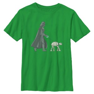 Boys Star Wars Darth Vader AT-AT Walking the Dog T Shirt - 1 of 4