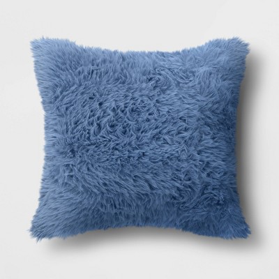 Oversized Faux Fur Square Throw Pillow Gray - Room Essentials™ : Target