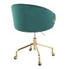 Okak Executive Office Chair with Adjustable Height, Desk Chair with Golden Armrest and Base, Criss Cross Chair for Home, Office - 4 of 4