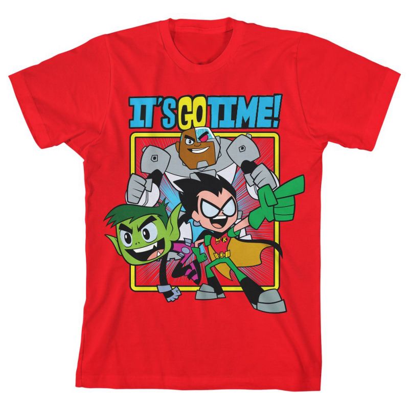 Teen Titans Go "It's Go Time!" Youth Red Graphic Tee, 1 of 2