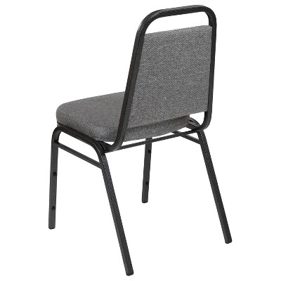 Silver Vein Frame Gray Fabric Stacking Banquet Chair
