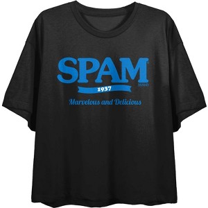 Spam Brand 1937 Logo Women's Black Crop T-shirt - 1 of 2