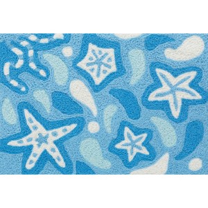 Jellybean Swirling Starfish Accent Doormat – Washable 20"x 30" Mat for Beachy Indoor or Outdoor Style - 1 of 3
