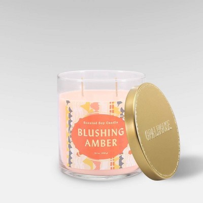 15.1oz Lidded Glass Jar 2-Wick Candle Blushing Amber - Opalhouse™