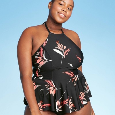 plus size peplum swim top