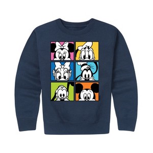 Boys' - Disney - Mickey Friends Grid Graphic Long Sleeve Fleece Sweatshirt - 1 of 4