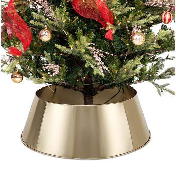 BIRDROCK HOME 4-Panel Christmas Tree Collar - Soft Gold