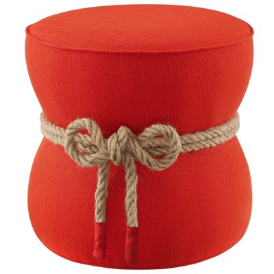 Modway Beat Nautical Rope Upholstered Fabric Ottoman Atomic Red