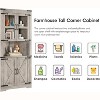 67 Inch Tall Corner Cabinet with Glass Door, Freestanding Wooden Corner Storage Cabinet with Adjustable Shelves, Space Saving Design - 3 of 4