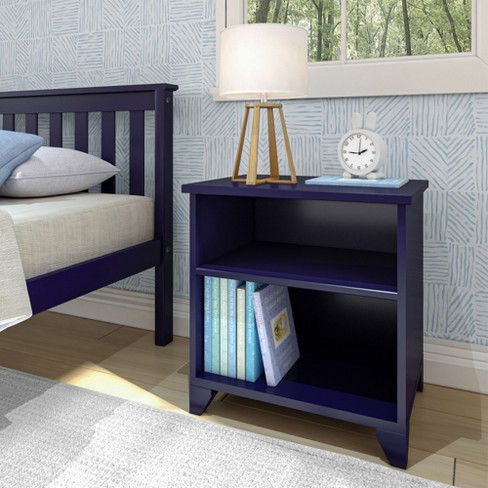 Max Lily Classic Wood Nightstand With Shelves Kids Bedside Table end Table Small Nightstand For Bedroom Blue Target