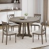 Acekool 47" Round Dining Table - Wooden Pedestal Base for 4-6, Farmhouse Style - 4 of 4