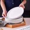 LunaLulinlk Set of 4 Elegant Matte 8" Round Ceramic Restaurant Serving Dinner - 3 of 4