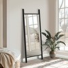Wooakway 64"H Solid Wood Full Length Mirror Accent Wall Mirror Novelty Cheval Mirror Black - 2 of 4
