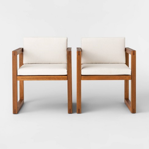 Kaufmann 2pk Wood Patio Arm Chairs Natural Project 62