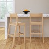 Plank+Beam 44" Modern Bar Height Chairs, Solid Wood Set of 2 Dining Chairs for Home Bar, Kitchen, Contemporary Seating for Dining Room, - 2 of 4