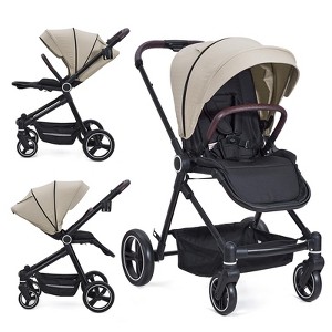 Lightweight Baby Stroller, One Hand Fold Compact Travel Stroller with Storage Basket, Canopy & Adjustable Footrest for Infants Toddlers - 1 of 4
