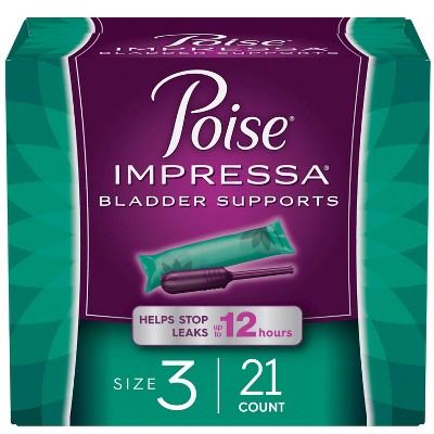 Poise Impressa Fragrance free Incontinence Bladder Supports for Women -  Size 3 -  21ct