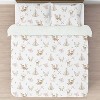Sweet Jojo Designs Full/Queen Comforter Bedding Set Deer Floral White Taupe and Pink 3pc - 3 of 4