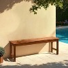GDFStudio Clark Patio Slat-Top Acacia Solid Wood 53" Bench - 2 of 4