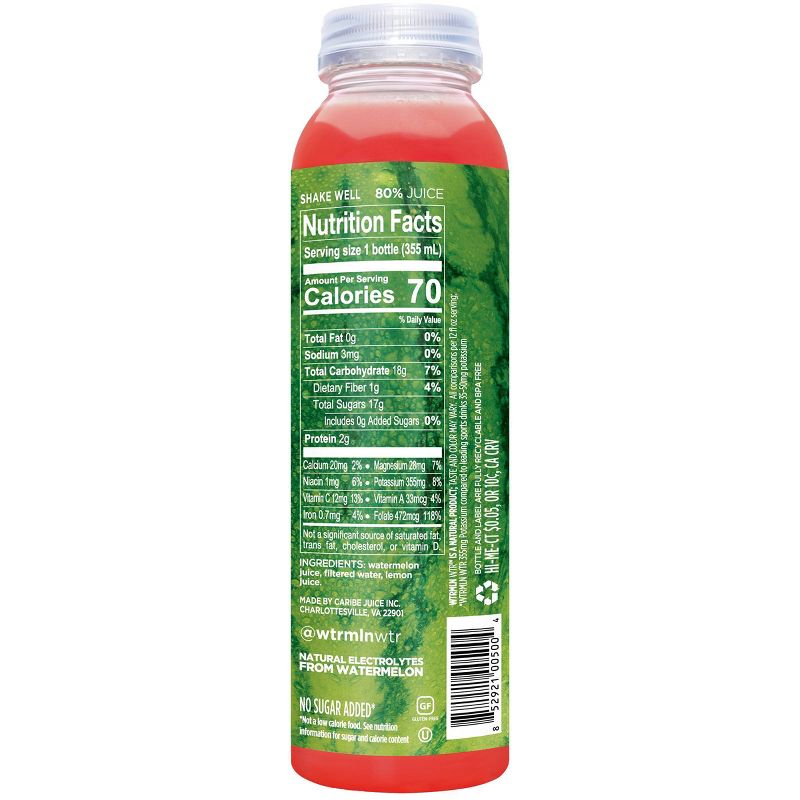 WTRMLN WTR Hydration Cold Pressed Juiced Watermelon Water - 12 fl oz, 4 of 7