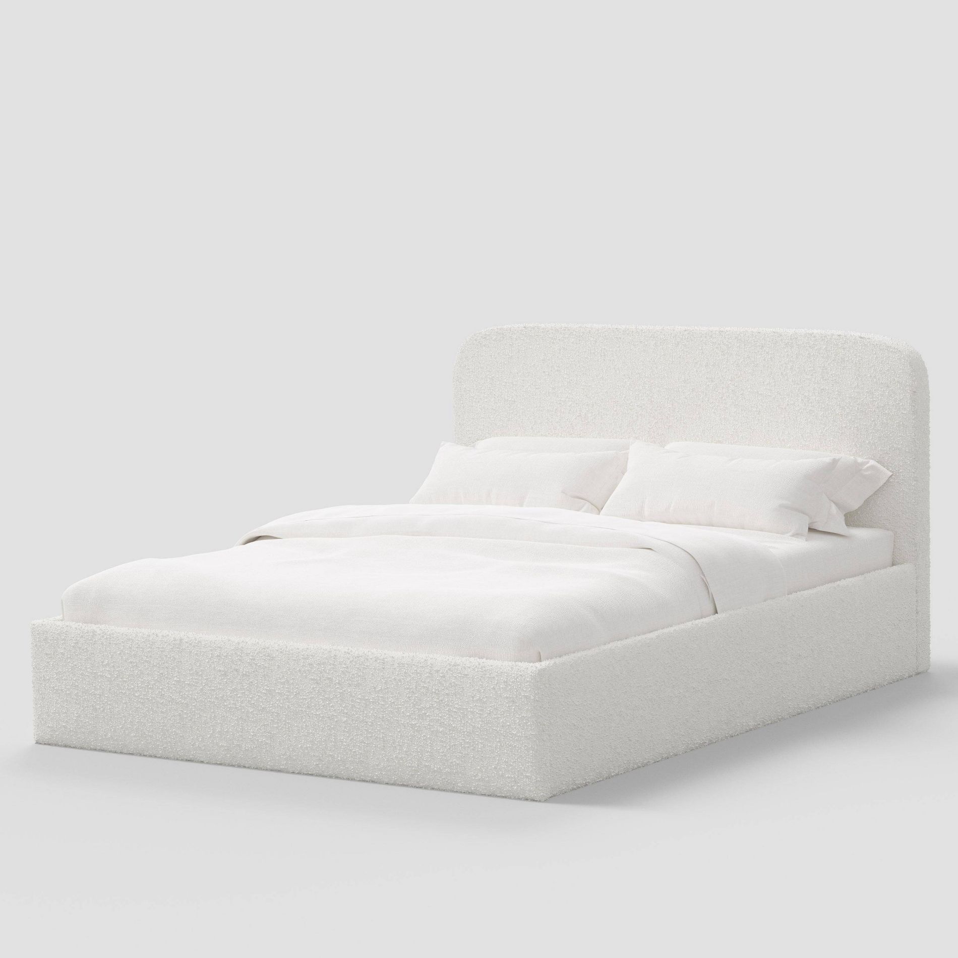 King Rounded Corner Low Platform Bed in Milano Snow - Threshold™