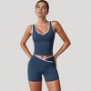 Anna-Kaci Active Women's High Waist Crossover Athletic Shorts with Stretch Fabric and Flattering V Front Waistband - 2 of 4