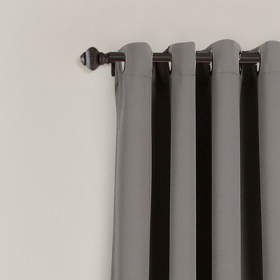 Dark Gray Polyester Blackout Grommet Window Panels, 52" x 45"