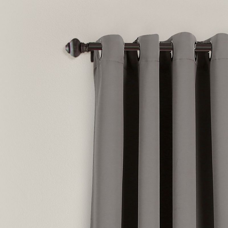 Lush Décor Insulated Grommet Blackout Window Curtain Panels Dark Gray 52X45 Set, 2 of 5