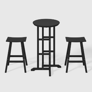 WestinTrends Malibu All Weather Hdpe Outdoor Patio Bar Height Bistro Set (3-piece) - 1 of 4