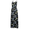 Womens V Neck Adjustable Spaghetti Strap Dress Sleeveless Boho Beach Floral Maxi Dress with Pockets - 2 of 4