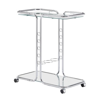 Ripley Chrome Finish Bar Cart Silver - Inspire Q