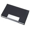 Unique Bargains Metal Business Cards/magnet card/ID Holder Coated Leather - Black - 3 of 4