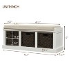 NicBex Modern 43.7" Storage Bench with 3 Rattan Baskets for Entryway and Living Room - 2 of 4