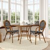 Flash Furniture Lourdes Indoor/Outdoor Commercial Bistro 31.5" Table, Black and White PE Rattan, Glass Top with 2 Stack Chairs - 2 of 4