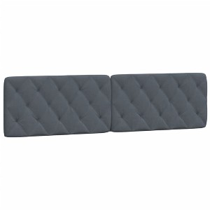 vidaXL Velvet Headboard Cushion in Dark Gray - Upholstered Pillow, Hanging Design, Foam Filled for Bedroom Comfort, 76" - 1 of 4