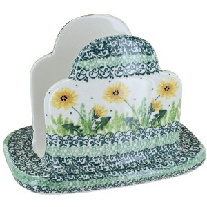 Blue Rose Polish Pottery 487 Ceramika Artystyczna Napkin Holder - 1 of 1