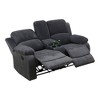 MAYEERTY Power Reclining Loveseat, Manual 2-Seat Fabric Recliner with Storage & Cup Holders for Living Room, Dark Grey - 4 of 4
