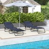 Okak Folding Chair with Reclining Back Set of 2, Beach Chair with Pillow and Breathable Seat, Chaise Lounge Chair for Backyard, Pool - 3 of 4